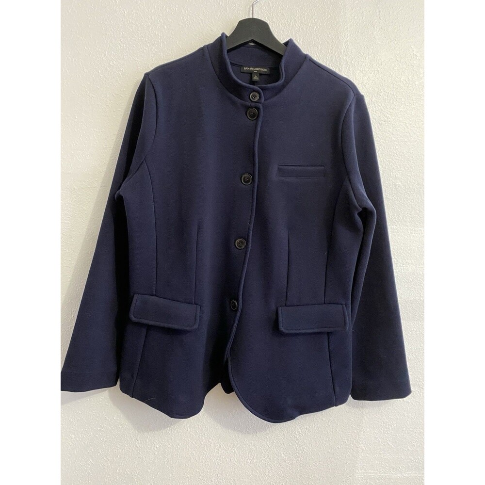 Eileen Fisher Navy Button-Front Jacket